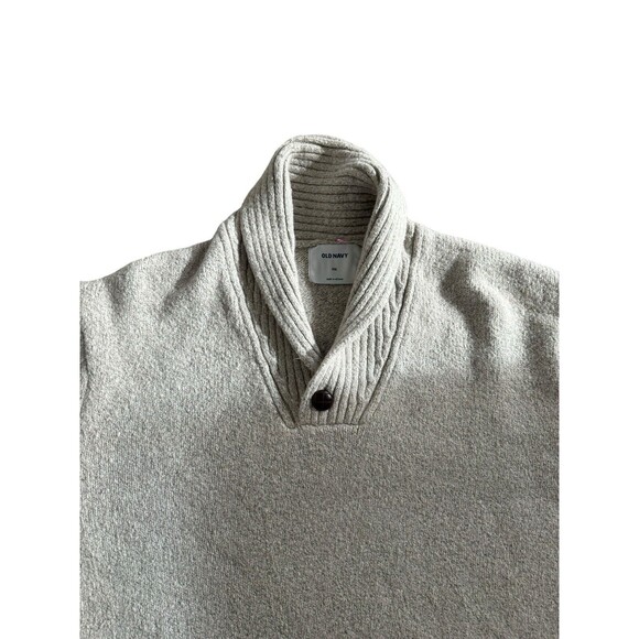 Men’s XXL NWT Old Navy Knit Gray Single Button Classic High Neck Sweater - Picture 3 of 6